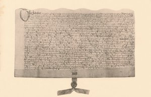 Escritura de venta de tierras, firmada por Guy Fawkes, principios del siglo XVII, 1901