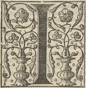 Letra inicial I con guirnaldas, mediados del siglo XVI de Unbekannt