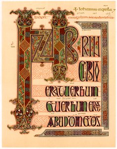 Página inicial de los Evangelios de Lindisfarne, finales del siglo VII o principios del siglo VIII