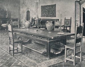 Interior, Palazzo Davanzati - Con mesa del siglo XV del distrito de Parma o Módena, 1928 de Unbekannt