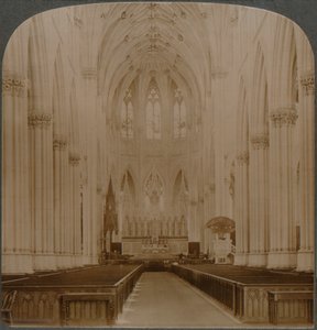 Interior de la estructura gótica más fina en EE.UU. - Catedral de San Patricio, Nueva York, c1900