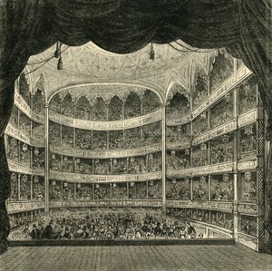 Interior del Teatro Drury Lane, 1804, 1881 de Unbekannt