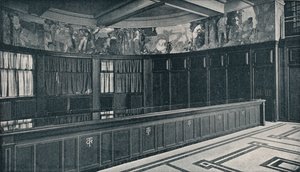 Interior de las nuevas oficinas de Grand Trunk Railways en Londres con friso al temple de Frank Brangwyn, c1909 de Unbekannt