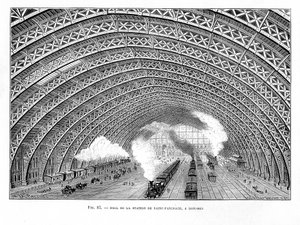 Interior de la Estación de Ferrocarril de St Pancras, Londres, 1865 de Unbekannt