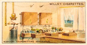 Interior de una estación de transmisión de radio Marconi, 1915 de Unbekannt