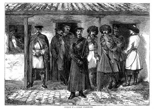 Interior de una caseta de guardia rusa, Guerra de Crimea de Unbekannt