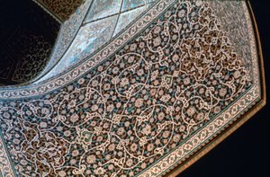 Interior de un arco, Mezquita de Sheikh Lutfullah, Isfahan, Persia, c. 1615 de Unbekannt