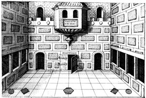 Interior del Teatro Globe, Bankside, Londres, 1617-1619 de Unbekannt