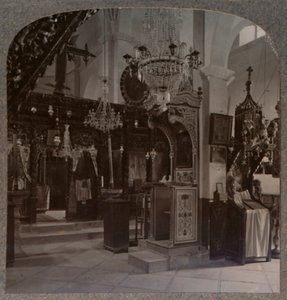 Interior de la sinagoga donde Cristo predicó, Nazaret, c. 1900 de Unbekannt
