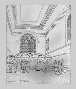 Vista interior de la Capilla del Guildhall, 1815, 1886