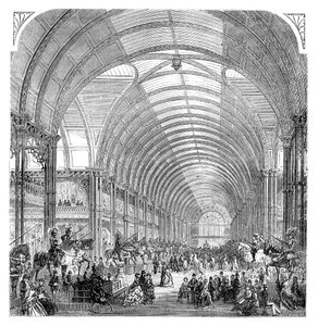 Vista interior de la Exposición de Manchester, 1857 finales del siglo XIX