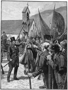 Nacionalistas irlandeses en Mullinahone aclamando a William Smith O
