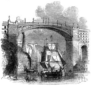 Puente de hierro en Sunderland, 1886