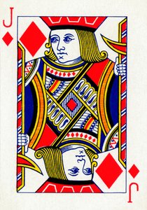 Sota de diamantes de una baraja de cartas de Goodall & Son Ltd., c1940