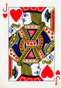 Jack de corazones de una baraja de cartas de Goodall & Son Ltd., c1940