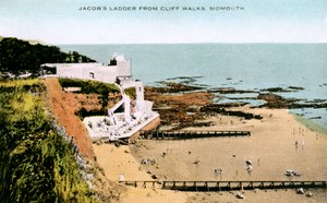 La Escalera de Jacob, vista desde los Caminos del Acantilado, Sidmouth, Devon, principios del siglo XX
