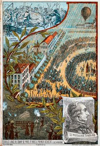 Jacques Charles lanza su primer aerostato desde el Campo de Marte, París, 1783 1890s de Unbekannt