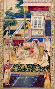 Jahangir y el príncipe Khurram con Nur Jahan de Unbekannt