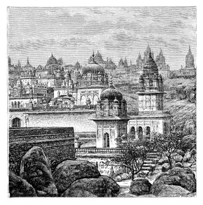 Templos jainistas, Junagadh, Gujarat, India, 1895 de Unbekannt
