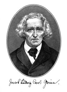 Jakob Ludwig Karl Grimm, autor, filólogo y mitólogo alemán, 1887 de Unbekannt