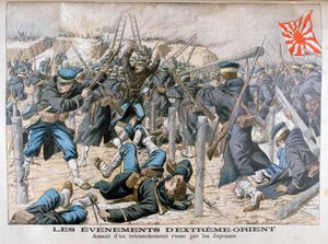 Ataque japonés a una trinchera rusa, Guerra Ruso-Japonesa de Unbekannt
