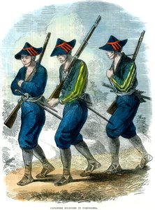 Soldados japoneses en Yokohama, Japón, 1865 de Unbekannt