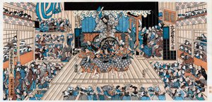 Escena de teatro japonés de Unbekannt