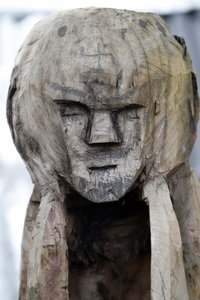 Grupo étnico Jarai (Gia Rai). Espíritu guardián de una tumba Jarai. Estatua de madera. Kon Tum. Vietnam de Unbekannt
