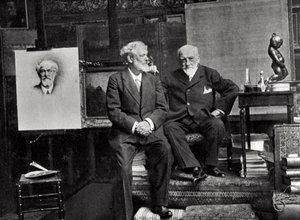 Jean Richepin, poeta, dramaturgo y novelista francés, y Leon Bonnat, artista francés, 1901 de Unbekannt