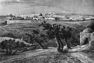 Jerusalén, desde el Monte de los Olivos, 1902 de Unbekannt