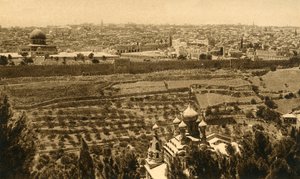 Jerusalén desde el Monte de los Olivos, c. 1918-c. 1939 de Unbekannt