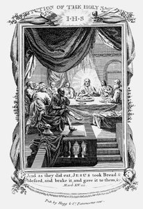 Jesús y sus discípulos en la Última Cena, c1804 de Unbekannt