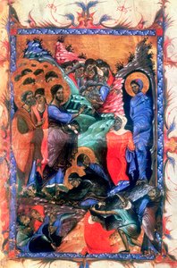 Jesús resucitando a Lázaro después de cuatro días, c1280 de Unbekannt