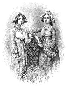 Mujeres judías de Kochi, India, 1895