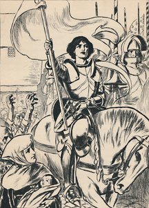Juana a la cabeza del ejército, c.1907 de Unbekannt