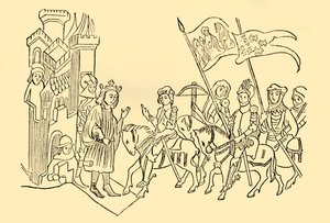 Juana de Arco llega a la corte del rey francés, c1930 de Unbekannt