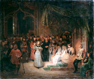 Juana de Arco ante el rey Carlos VII en Chinon, febrero de 1429, c1811-1858 de Unbekannt