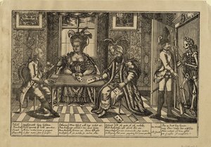 José II, Catalina la Grande y el Sultán Abdul Hamid I jugando a las cartas, c. 1780 de Unbekannt