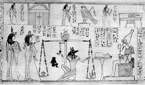 Juicio de los muertos, del Templo de Deir-el-Bahari, Egipto, c. 1025 a.C., 1936 de Unbekannt