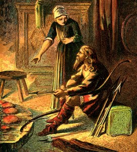 El rey Alfredo y los pasteles, c1850