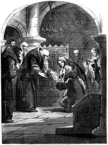 Rey Jacobo II de Inglaterra 1633-1701 en la Abadía de La Trappe, Orne, Francia, Siglo XVII Siglo XIX de Unbekannt