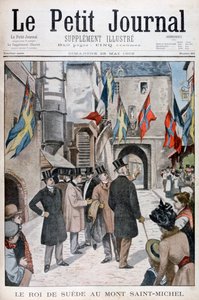 El rey Oscar II de Suecia visitando Mont Saint-Michel, Normandía, Francia, 1902 de Unbekannt