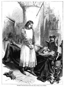 El rey Ricardo I junto al cuerpo muerto de su padre, el rey Enrique II, 1189 de Unbekannt