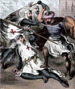 Caballeros templarios en el campo de batalla, c1910 de Unbekannt