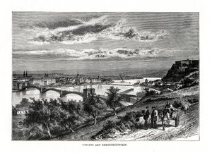 Koblenz y Festung Ehrenbreitstein, Alemania, 1879 de Unbekannt