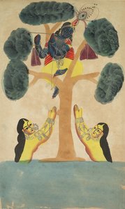 Krishna roba la ropa de las vaqueras Gopis, 1800s de Unbekannt