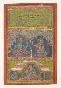 Krishna y Radha conversando: Página de un Gita Govinda disperso de Unbekannt