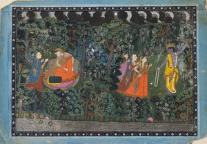 Krishna y Radha, c. 1850 de Unbekannt