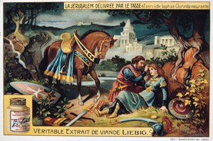 La Jerusalén liberada por el Tasso, Tancredo bautiza a la moribunda Clorinda. Siglo XIX de Unbekannt