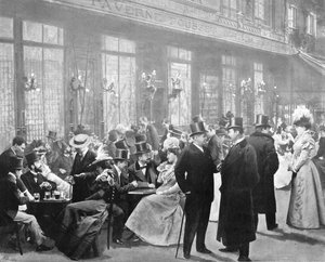 La salida de los teatros - La hora del chocolate, 1900 de Unbekannt